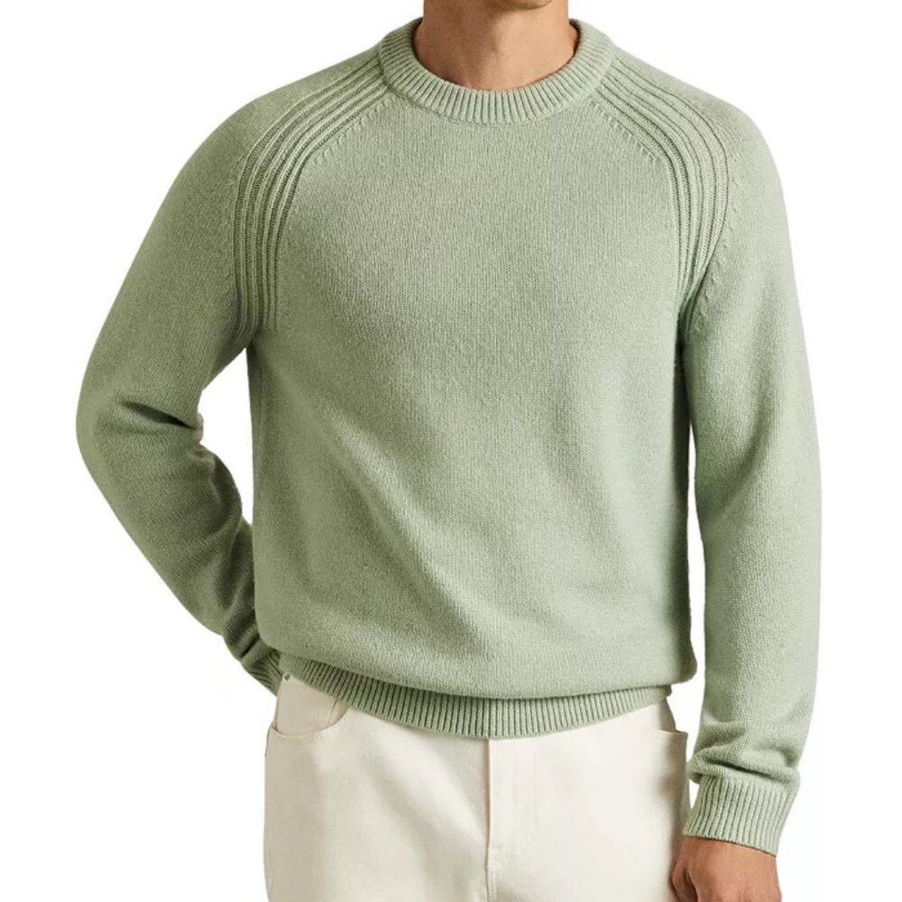 Reiss Men's Wool Blend Long Sleeve Soft Green Sweater - USA Size Large - …